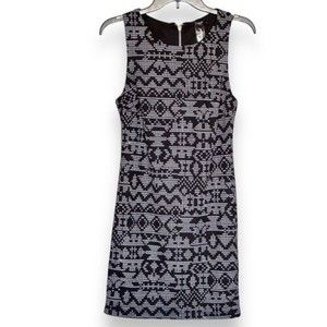 Trixxi Black White Print Sleeveless Sheath Dress Size 3 Juniors Stretch